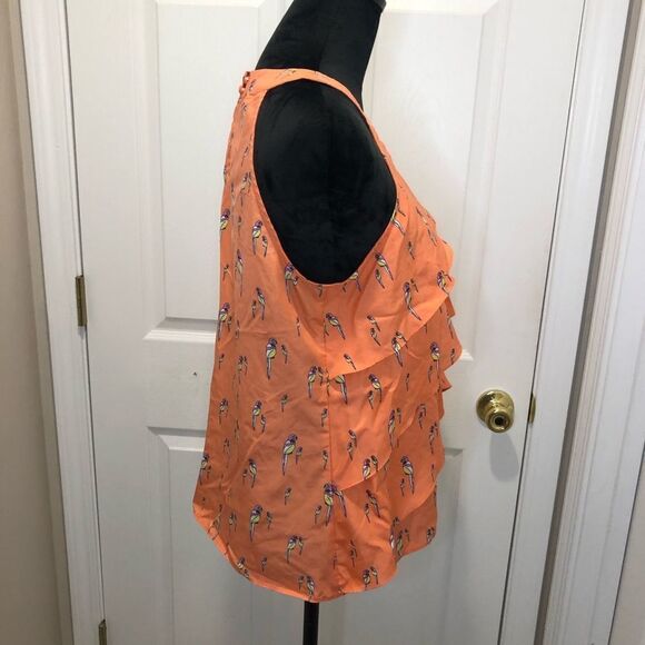 Attention ruffle front sleeveless parrot top size medium - Picture 6 of 8